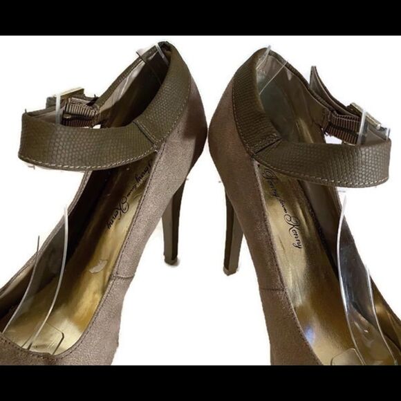 Penny Loves Kenny Beige Suede Platform Heels 7.5 - Picture 3 of 4